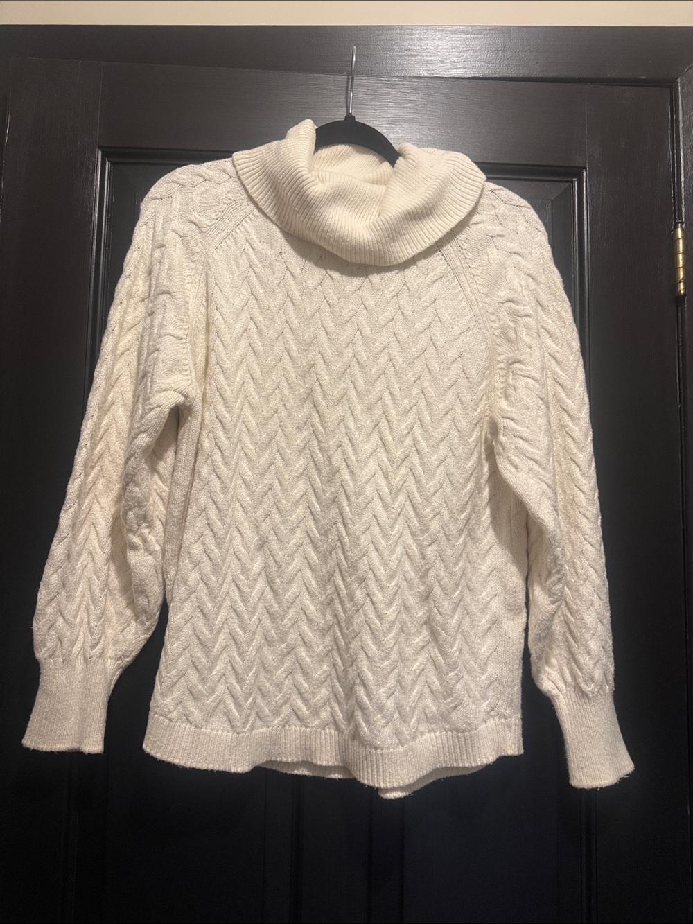 St. John's Bay Cream Cable Knit Cowl Neck Sweater